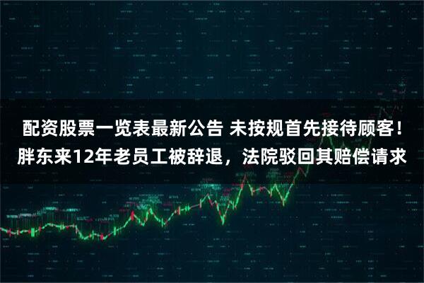 配资股票一览表最新公告 未按规首先接待顾客！胖东来12年老员工被辞退，法院驳回其赔偿请求